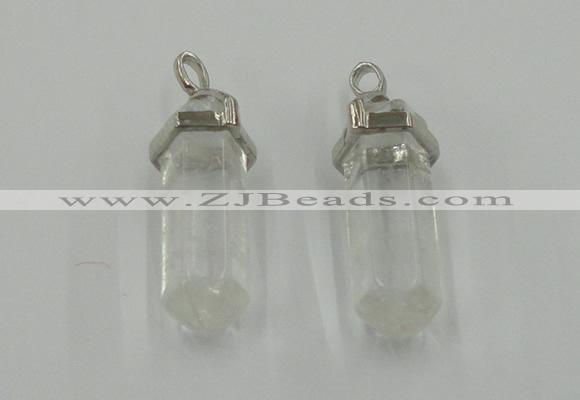 NGP5001 8*30mm sticks white crystal gemstone pendants wholesale