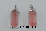 NGP5003 8*30mm sticks cherry quartz gemstone pendants wholesale