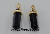 NGP5032 8*30mm sticks blue goldstone pendants wholesale