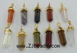 NGP5047 8*30mm sticks mixed gemstone pendants wholesale