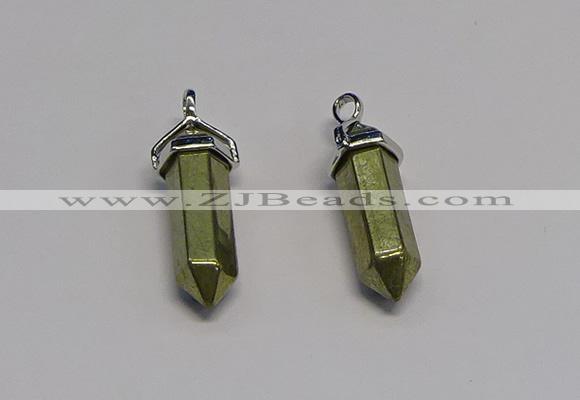 NGP5400 8*30mm sticks pyrite gemstone pendants wholesale