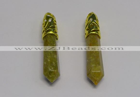 NGP5440 10*65mm sticks unakite gemstone pendants wholesale
