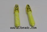 NGP5444 10*65mm sticks lemon jade gemstone pendants wholesale