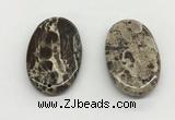NGP5501 35*55mm oval rainforest agate pendants wholesale