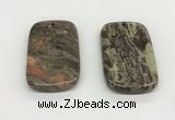 NGP5503 35*55mm rectangle rainforest agate pendants wholesale