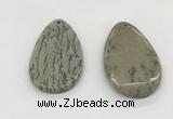 NGP5524 30*50mm - 35*55mm flat teardrop jasper pendants