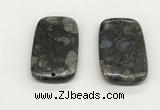NGP5530 35*55mm rectangle grey opal gemstone pendants