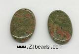 NGP5532 35*55mm oval unakite gemstone pendants wholesale