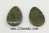 NGP5533 35*55mm flat teardrop unakite gemstone pendants