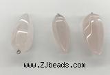 NGP5541 14*40mm - 23*58mm teardrop rose quartz pendants