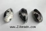 NGP5576 18*40mm - 23*58mm teardrop black & white agate pendants