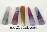 NGP5721 14*55mm cone agate gemstone pendants wholesale