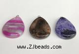 NGP5732 30*40mm flat teardrop agate pendants wholesale