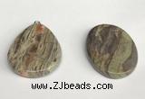 NGP5748 30*40mm flat teardrop rainforest agate pendants