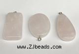 NGP5763 20*40mm - 25*35mm freefrom rose quartz pendants