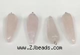 NGP5766 14*50mm teardrop rose quartz pendants wholesale