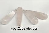NGP5767 14*40mm - 15*55mm teardrop rose quartz pendants wholesale