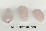 NGP5771 22*48mm - 25*55mm flat teardrop rose quartz pendants