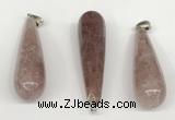 NGP5773 15*55mm teardrop strawberry quartz pendants