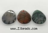 NGP5785 35*45mm flat teardrop agate pendants wholesale