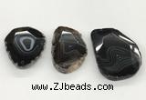 NGP5788 30*55mm - 45*65mm faceted freeform agate slab pendants