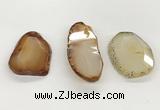 NGP5791 25*35mm - 35*55mm faceted freeform agate slab pendants