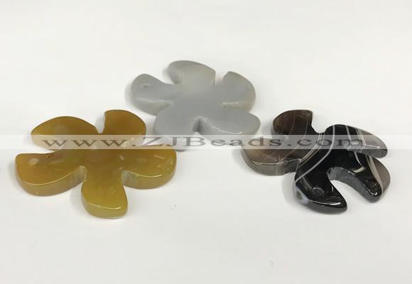 NGP5810 44mm - 46mm flower agate gemstone pendants wholesale