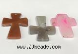 NGP5812 40*55mm cross agate gemstone pendants wholesale