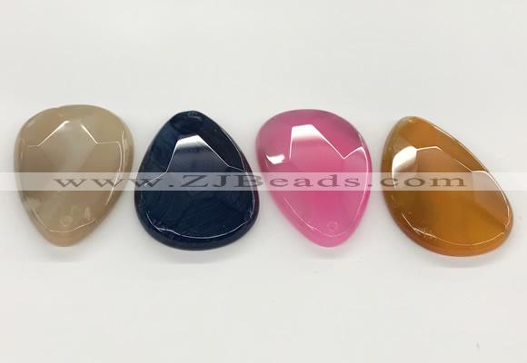 NGP5821 32*50mm faceted oval agate gemstone pendants wholesale