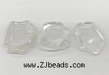 NGP5841 35*55mm - 45*65mm faceted freeform white crystal pendants