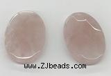 NGP5845 35*55mm faceted oval rose quartz pendants wholesale