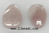 NGP5847 35*55mm faceted flat teardrop rose quartz pendants wholesale