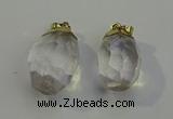 NGP6023 18*30mm - 22*35mm freeform white crystal pendants