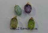 NGP6025 18*30mm - 22*35mm freeform mixed gemstone pendants