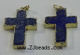 NGP6039 30*40mm - 35*45mm cross lapis lazuli pendants