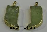 NGP6052 15*40mm - 18*45mm horn green rutilated quartz pendants