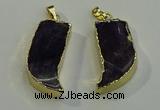 NGP6054 15*40mm - 18*45mm horn amethyst pendants