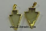 NGP6062 20*40mm - 25*45mm arrowhead lemon quartz pendants