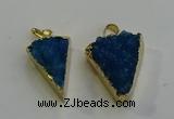 NGP6071 20*25mm - 25*35mm triangle druzy quartz pendants