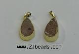 NGP6079 15*25mm – 18*30mm flat teardrop druzy agate pendants