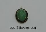 NGP6099 20*25mm - 22*30mm oval green aventurine pendants wholesle