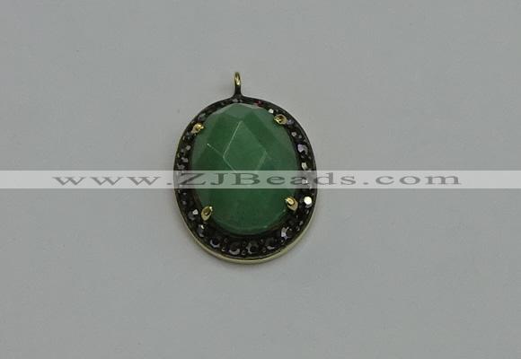 NGP6099 20*25mm - 22*30mm oval green aventurine pendants wholesle