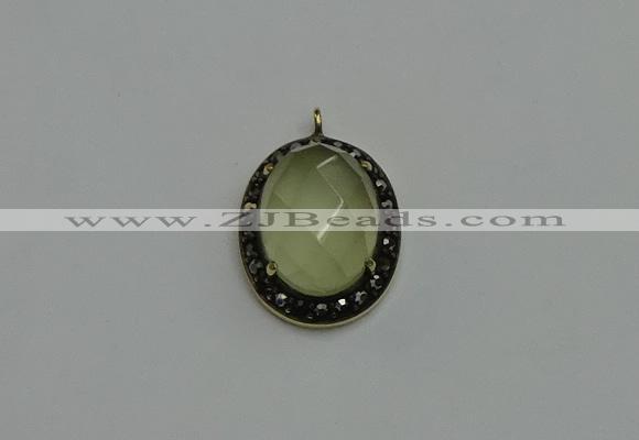 NGP6100 20*25mm - 22*30mm oval lemon quartz pendants wholesle