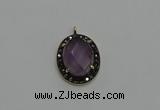 NGP6101 20*25mm - 22*30mm oval amethyst pendants wholesle