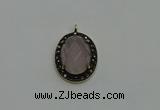 NGP6104 20*25mm - 22*30mm oval rose quartz pendants wholesle