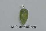 NGP6109 12*35mm - 15*40mm arrowhead green rutilated quartz pendants