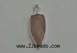 NGP6111 12*35mm - 15*40mm arrowhead rose quartz pendants