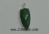NGP6114 12*35mm - 15*40mm arrowhead green aventurine pendants
