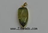 NGP6119 12*35mm - 15*40mm arrowhead green rutilated quartz pendants