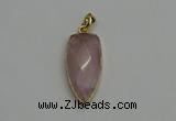 NGP6121 12*35mm - 15*40mm arrowhead rose quartz pendants